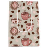Gemütliches Kaffeetassen-Muster (9) Mittlere Geschenktüte (Rückseite)