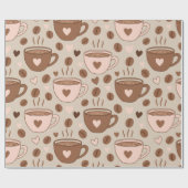 Gemütliches Kaffeetassenmuster (11) Geschenkpapier (Flach)