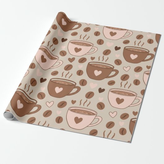 Gemütliches Kaffeetassenmuster (11) Geschenkpapier (Ungerollt)