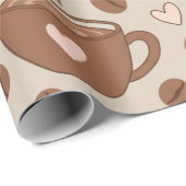 Gemütliches Kaffeetassenmuster (11) Geschenkpapier (Rolleneckpunkt)