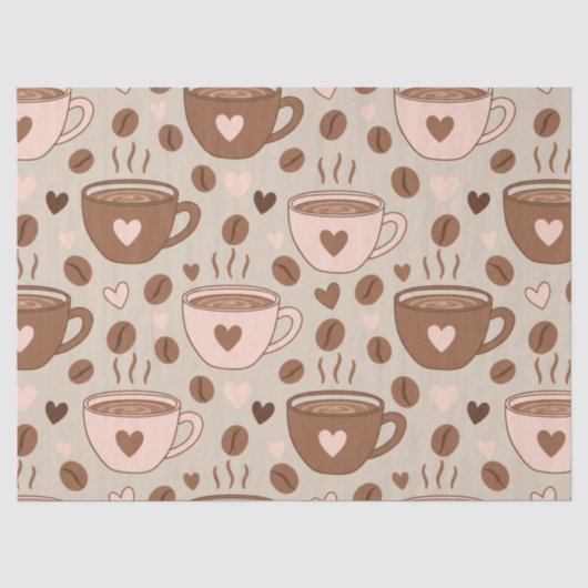 Gemütliches Kaffeetassenmuster (11) Seidenpapier (Vorderseite)