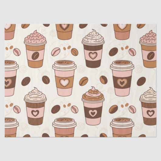 Gemütliches Kaffeetassenmuster (12) Seidenpapier (Vorderseite)