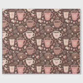 Gemütliches Kaffeetassenmuster (2) Geschenkpapier (Flach)