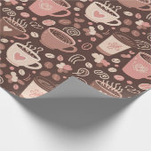 Gemütliches Kaffeetassenmuster (2) Geschenkpapier (Ecke)