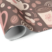 Gemütliches Kaffeetassenmuster (2) Geschenkpapier (Rolleneckpunkt)
