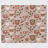Gemütliches Kaffeetassenmuster (4) Geschenkpapier (Flach)