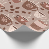 Gemütliches Kaffeetassenmuster (4) Geschenkpapier (Ecke)