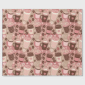 Gemütliches Kaffeetassenmuster (5) Geschenkpapier (Flach)
