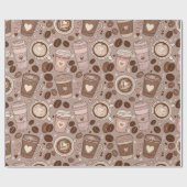 Gemütliches Kaffeetassenmuster (6) Geschenkpapier (Flach)