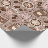 Gemütliches Kaffeetassenmuster (6) Geschenkpapier (Ecke)