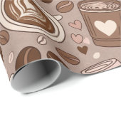 Gemütliches Kaffeetassenmuster (6) Geschenkpapier (Rolleneckpunkt)