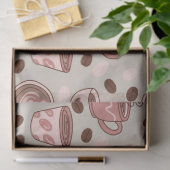Gemütliches Kaffeetassenmuster (9) Seidenpapier (Geschenk)