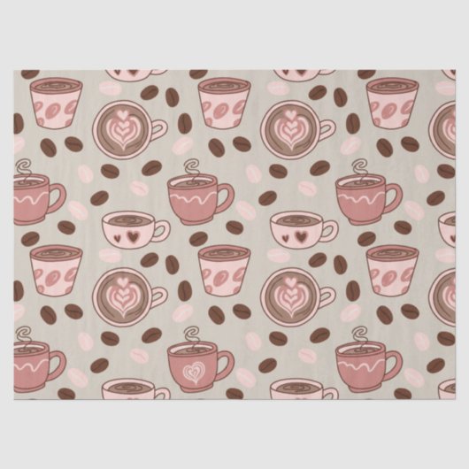 Gemütliches Kaffeetassenmuster (9) Seidenpapier (Vorderseite)