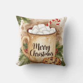 Gemütliches Kakao frohe Weihnachten Stechpalme Kek Kissen