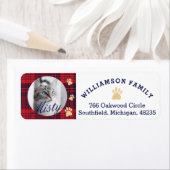 Gemütliches Kariertes Rot & Blau Paw Print Pet Fot (Insitu)