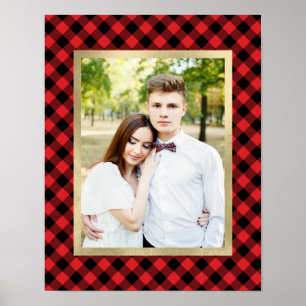 Gemütliches Karo Rot und Schwarz Buffalo Karo We Poster