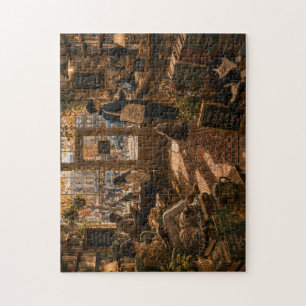 Gemütliches Katzen Café Buchhandlung Puzzle