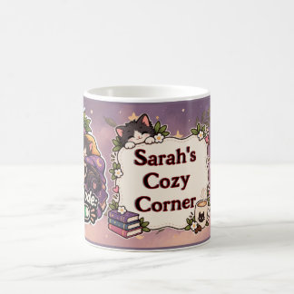 Gemütliches Katzen-Café-Gamer-Buchliebhaber-Name-D Kaffeetasse