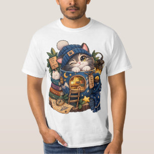 Gemütliches Katzencottage in einer Tasse – Whimsic T-Shirt