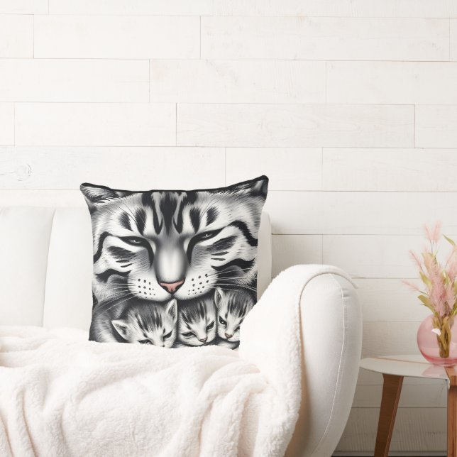 Gemütliches Katzenwurfkissen Kissen (Liege)