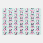 Gemütliches Kawaii Panda mit Eiscreme Kone Winter Geschenkpapier Set (Vorderseite)