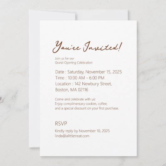 Gemütliches Keksgeschmack Einladung (Rückseite)