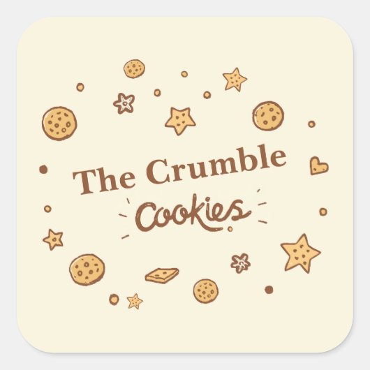 Gemütliches Keksgeschmack Quadratischer Aufkleber (Vorderseite)