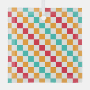 Gemütliches Klassenzimmer diagonales Schachbrettmu Ornament Aus Glas