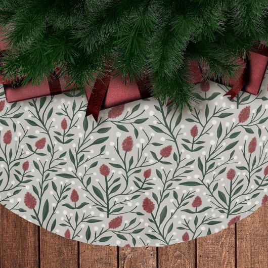 Gemütliches klassisches, rustikales, florales Weih Polyester Weihnachtsbaumdecke