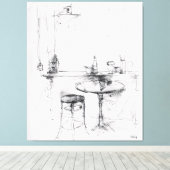 Gemütliches kleines Café Räume - Minimal Bar Leinwanddruck (Insitu (Holzboden))
