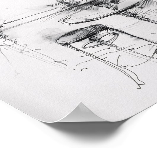 Gemütliches kleines Café Räume - Minimal Bar Poster (Ecke)