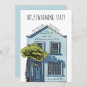 Gemütliches kleines Zuhause-Haus mit Aquarellfarbe Einladung (Vorne/Hinten)