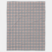 Gemütliches Korallen und Kariertes graues Decken f (Vorderseite)