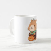 Gemütliches Kürbis-Pullover Capybara Herbstlaub Kaffeetasse (Vorderseite Links)