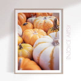 Gemütliches Kürbisfall Foto warme Bauernhaus Dekor Poster