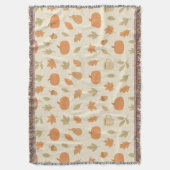 Gemütliches Kürbisgewürz Herbst Nahtloses Muster Decke (Vorderseite Vertikal)