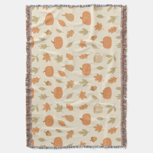 Gemütliches Kürbisgewürz Herbst Nahtloses Muster Decke (Vorderseite Vertikal)