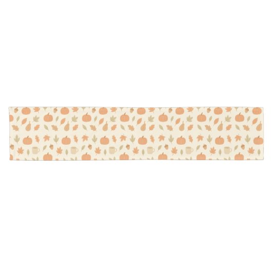 Gemütliches Kürbisgewürz Herbst Nahtloses Muster Kurzer Tischläufer (Horizontal)