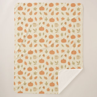 Gemütliches Kürbisgewürz Herbst Nahtloses Muster Sherpadecke