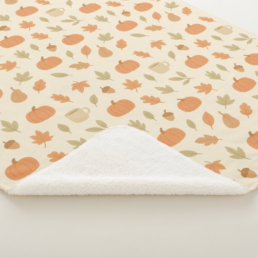 Gemütliches Kürbisgewürz Herbst Nahtloses Muster Sherpadecke (3/4)