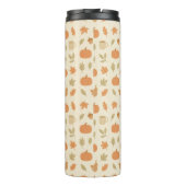Gemütliches Kürbisgewürz Herbst Nahtloses Muster Thermosbecher (Rückseite)