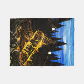 Gemütliches Lagerfeuer-Abendrot-Wald-Abenteuer im  Fleecedecke (Vorderseite (Horizontal))