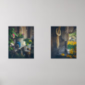 Gemütliches Landhaus mit Hütte und Blume Bilderwand Sets (Vorderseite)