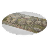 Gemütliches Landhaus Tiere Rustikale Landschaft Schneidebrett (Ecke)