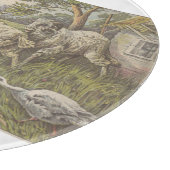 Gemütliches Landhaus Tiere Rustikale Landschaft Schneidebrett (Ecke)