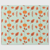 Gemütliches Leaf- und Kürbispapier nahtlos verpack Geschenkpapier (Flach)