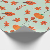 Gemütliches Leaf- und Kürbispapier nahtlos verpack Geschenkpapier (Ecke)
