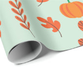 Gemütliches Leaf- und Kürbispapier nahtlos verpack Geschenkpapier (Rolleneckpunkt)