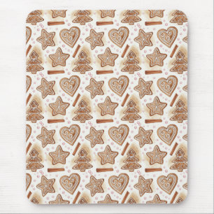 Gemütliches Lebkuchen-Keks nahtloses Muster Mousepad