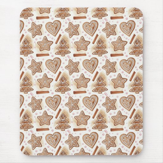Gemütliches Lebkuchen-Keks nahtloses Muster Mousepad (Vorne)